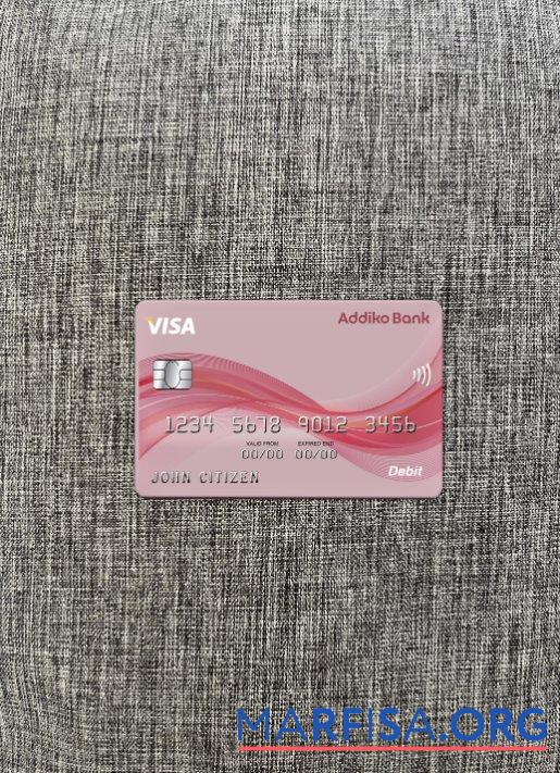 Printable Austria Addiko bank visa card photolook front example